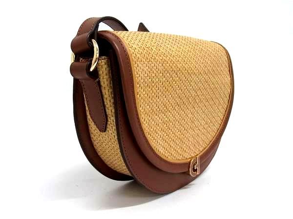 COLE HAAN コールハーン エビ－サドルバッグ ストロー ショルダーバッグ クロスボディ レディース ブラウン系 FP5834