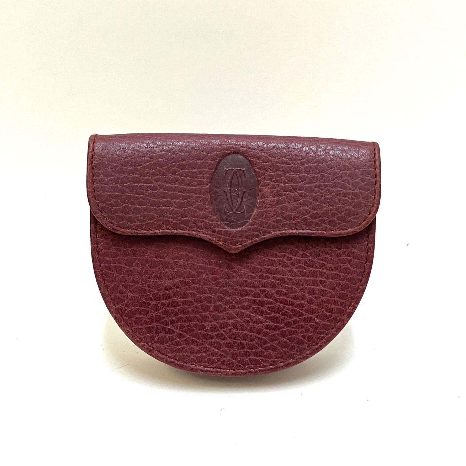 ＊Cartier＊カルティエ レザーコインケース コイン入れ ボルドー系色 #