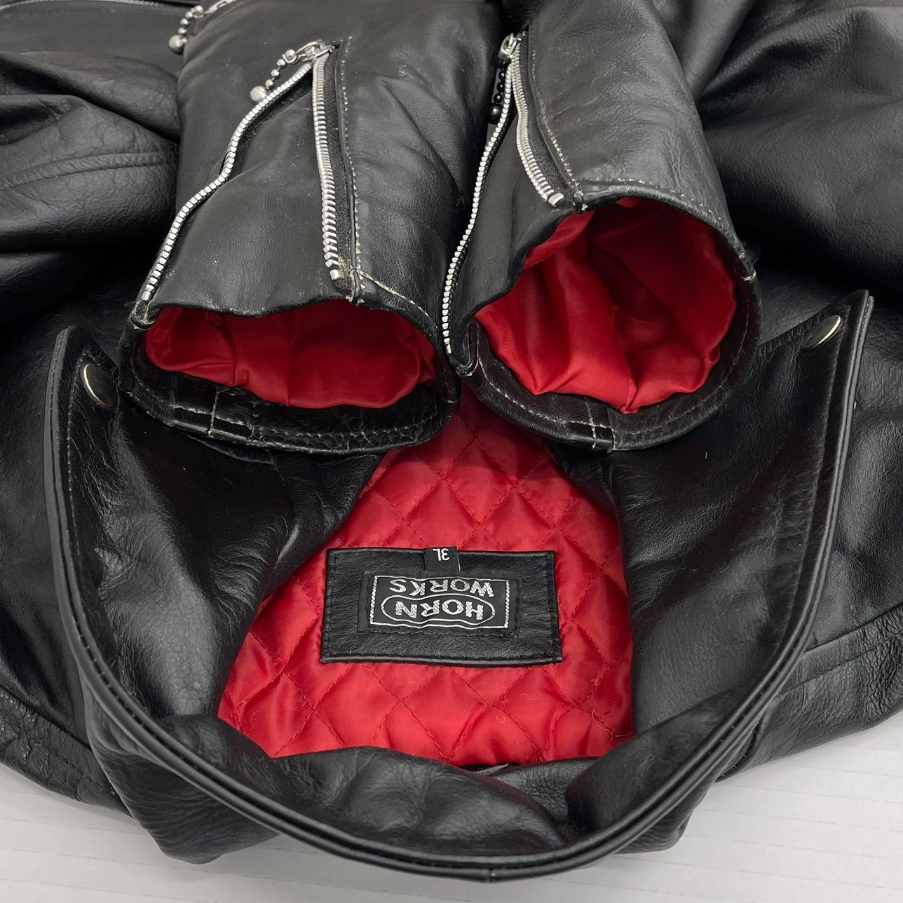 HORNWORKS ダブルライダースジャケット レザージャケット ホーンワークス シンプルなデザイン♪クールな雰囲気が Horn Works ダブルライダースジャケット