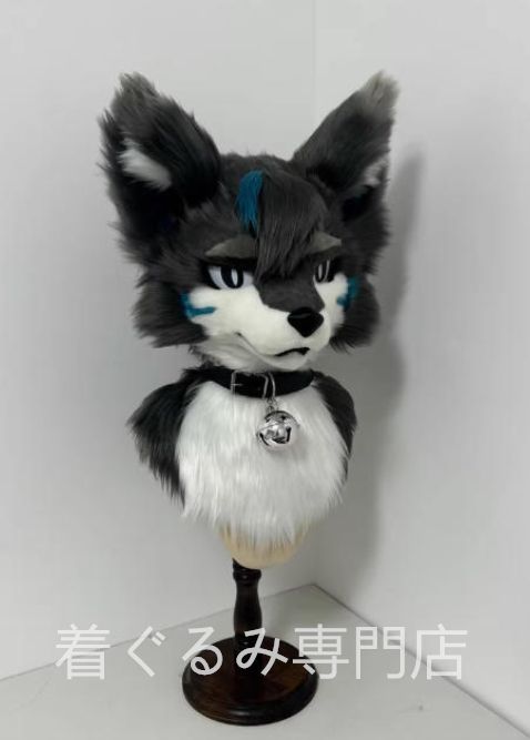 着ぐるみヘッド 狼 灰色 グレー 全頭ヘッド ケモノ ファースーツ ぬいぐるみ コスプレ コスチューム kigurumi