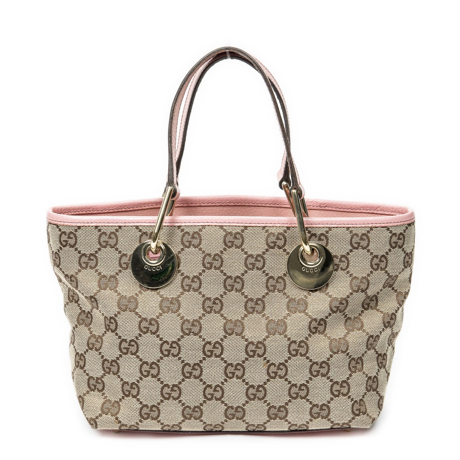 GUCCI グッチミディアム エクリプス トートベージュ|ピンクGGキャンバスA