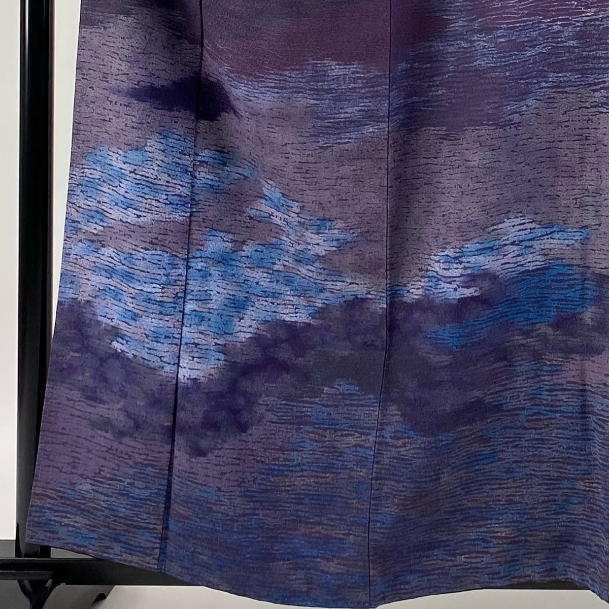 訪問着 身丈158cm 裄丈63cm S 袷 霞 ぼかし 紫 正絹 秀品