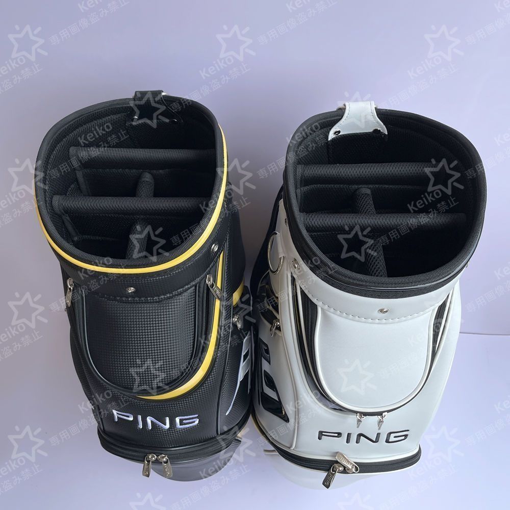PINGゴルフバッグキャディバッグ自立式安定防水耐摩耗防水練習バッグ状況完全ブラック|ホワイト