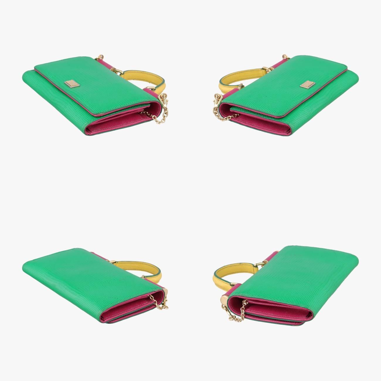 Gabbanaシシリーグリーン×ピンクレザー