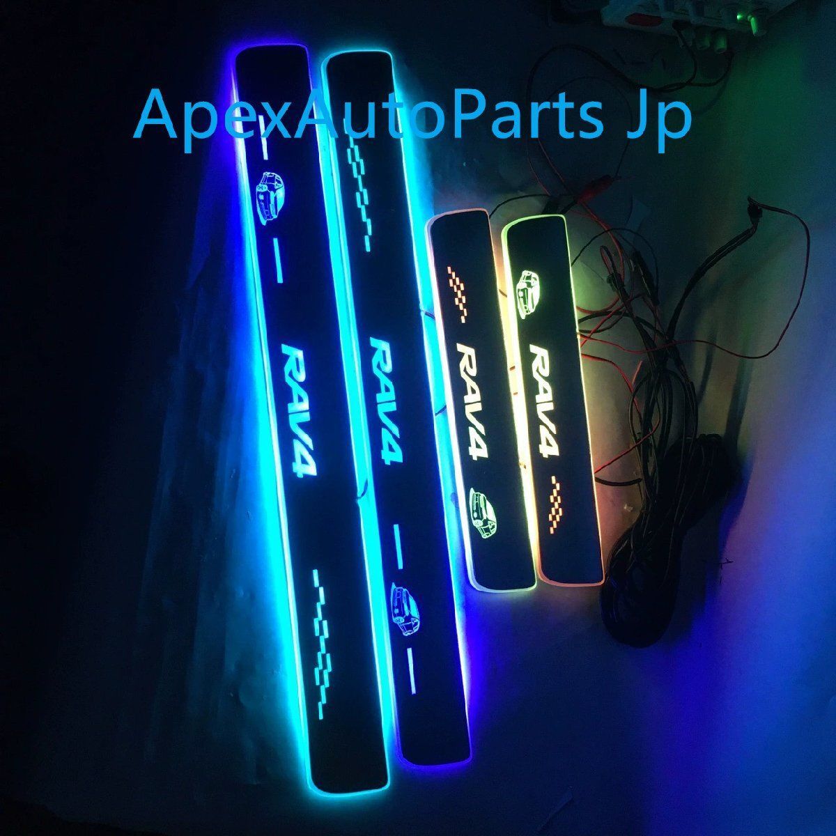 トヨタ RAV4 用 ダイナミックLEDイルミネーション ドアシルガード4P FFCRYSTALESIA_COM