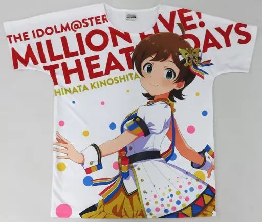 Tシャツ キャラクター 木下ひなた サイン無しver. フル Tシャツ ヌーベル トリコロールver. ホワイト フリーサイズ Lサイズ THE IDOLM STER MILLION LIVE! THEATER DAYS 1st anniv
