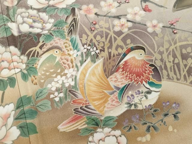 平和屋着物○上質な色無地 草花地紋 中紅色 正絹 逸品 未使用 CAAW3152ut