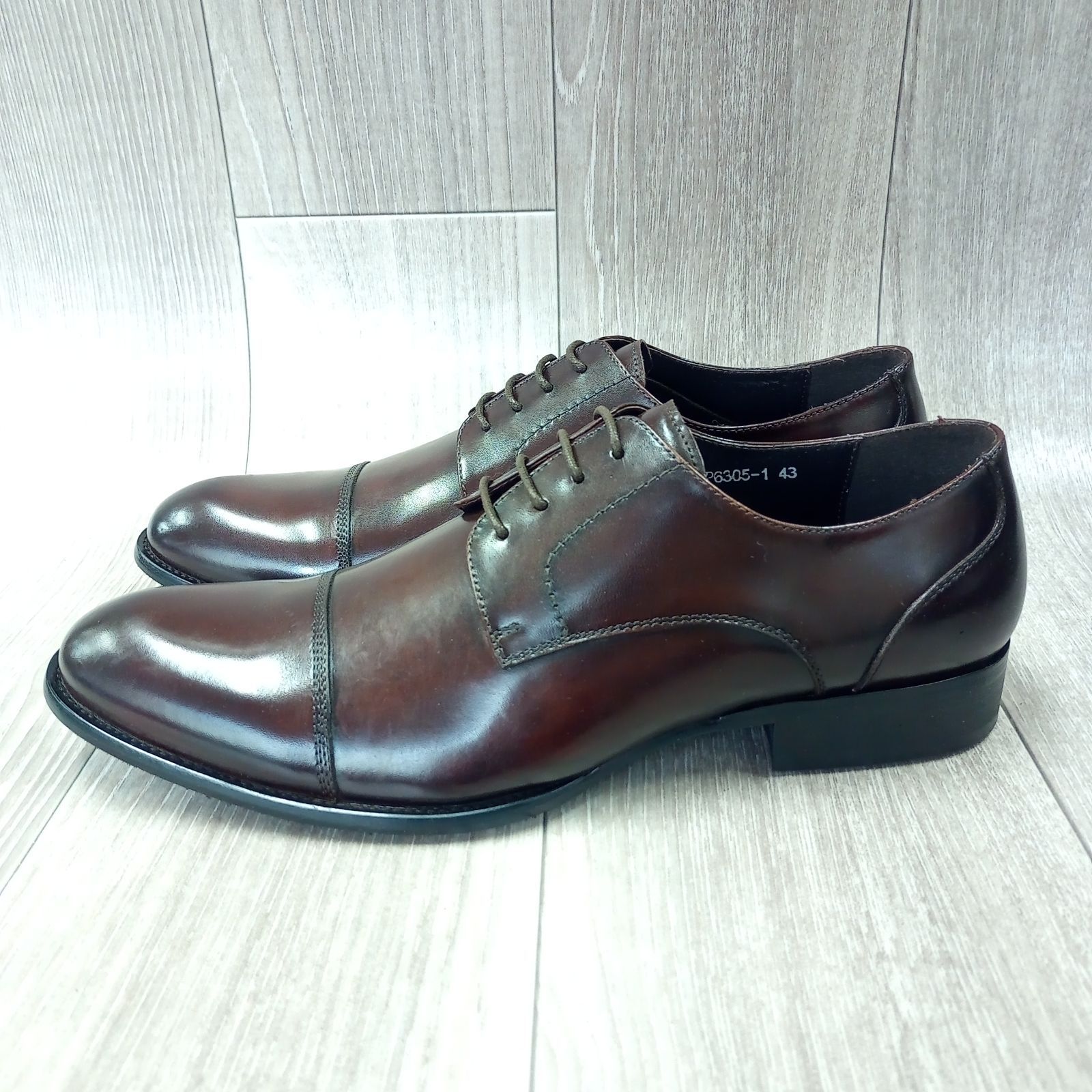【1サイズ限定】本革ビジネスシューズ サイズ43 ストレートチップ 革靴 紳士靴 - メルカリShops