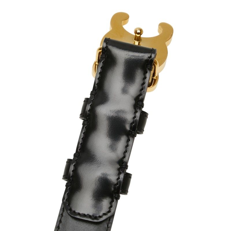 CELINE レディース ベルト トリオンフ ゴールド セリーヌ ヴィンテージ CELINE セリーヌ ベルト ブラック ゴールド トリオンフ レザー