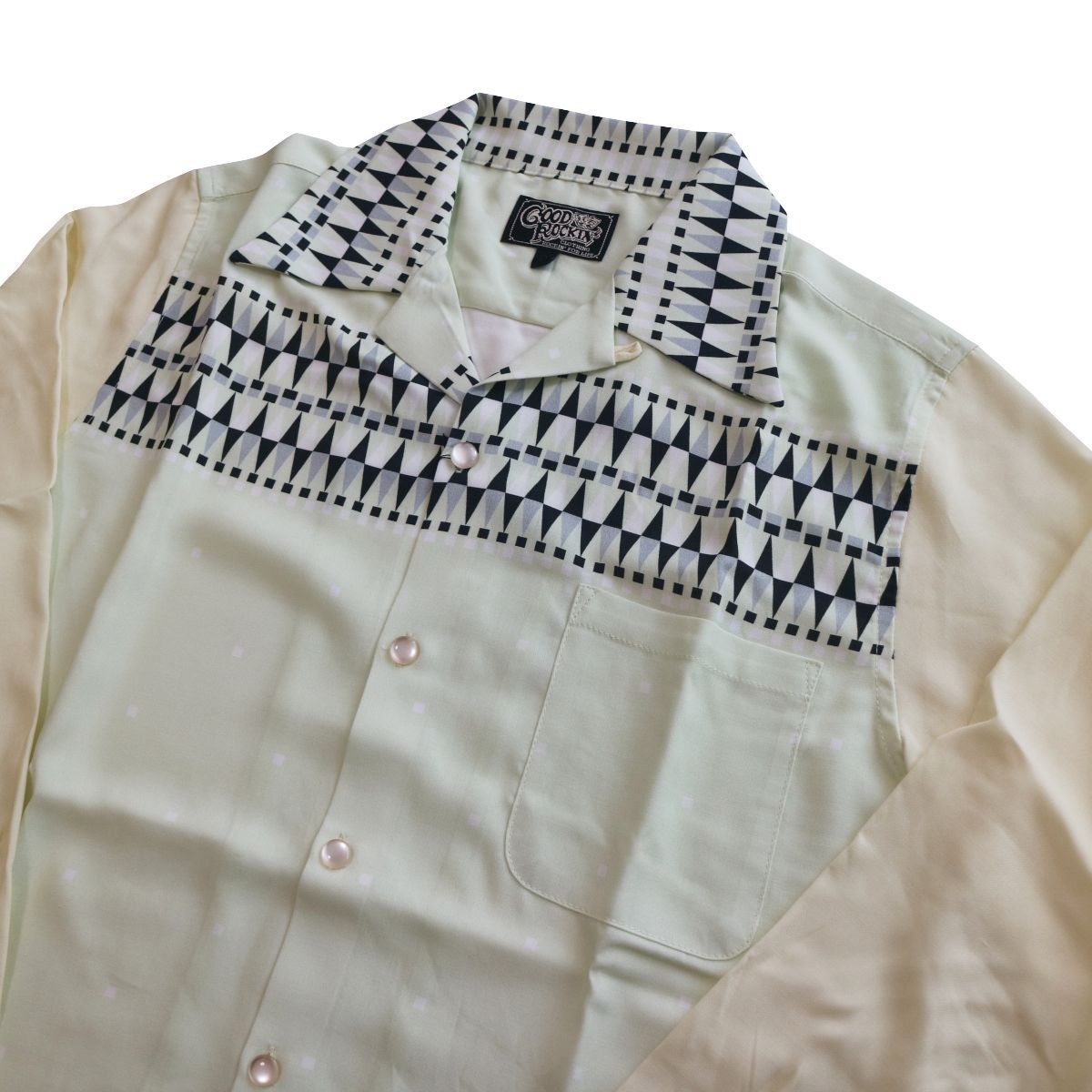 シャツ ロカビリーファッション メンズ ブランド 長袖 レーヨン  