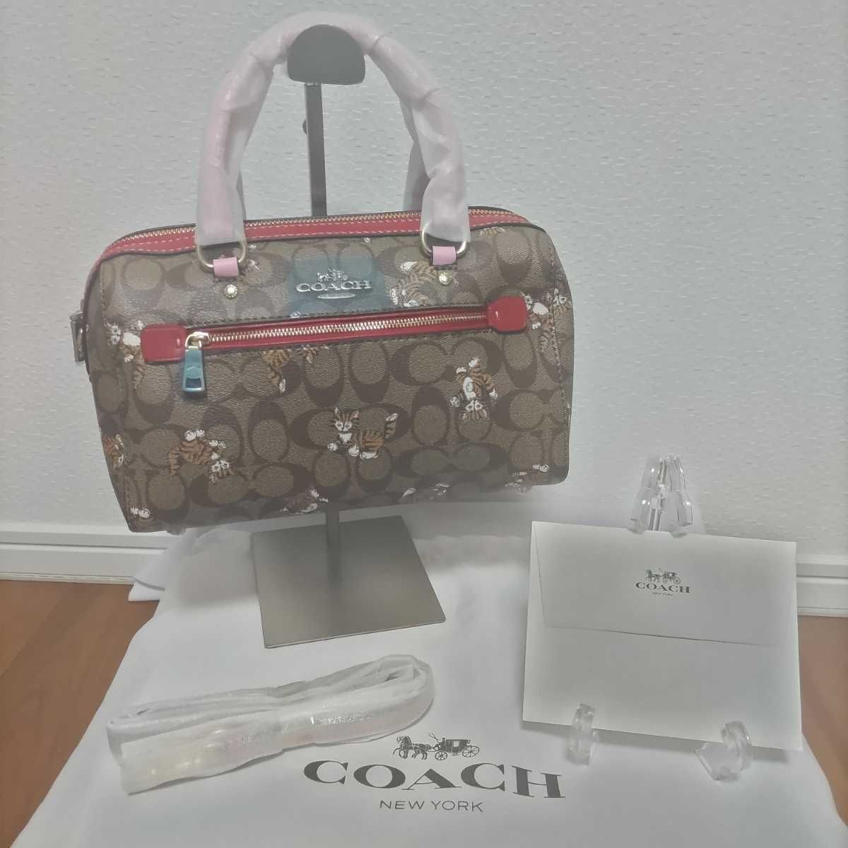 COACH コーチ ボストンバッグ ローアンサッチェル キャット ネコ 猫-