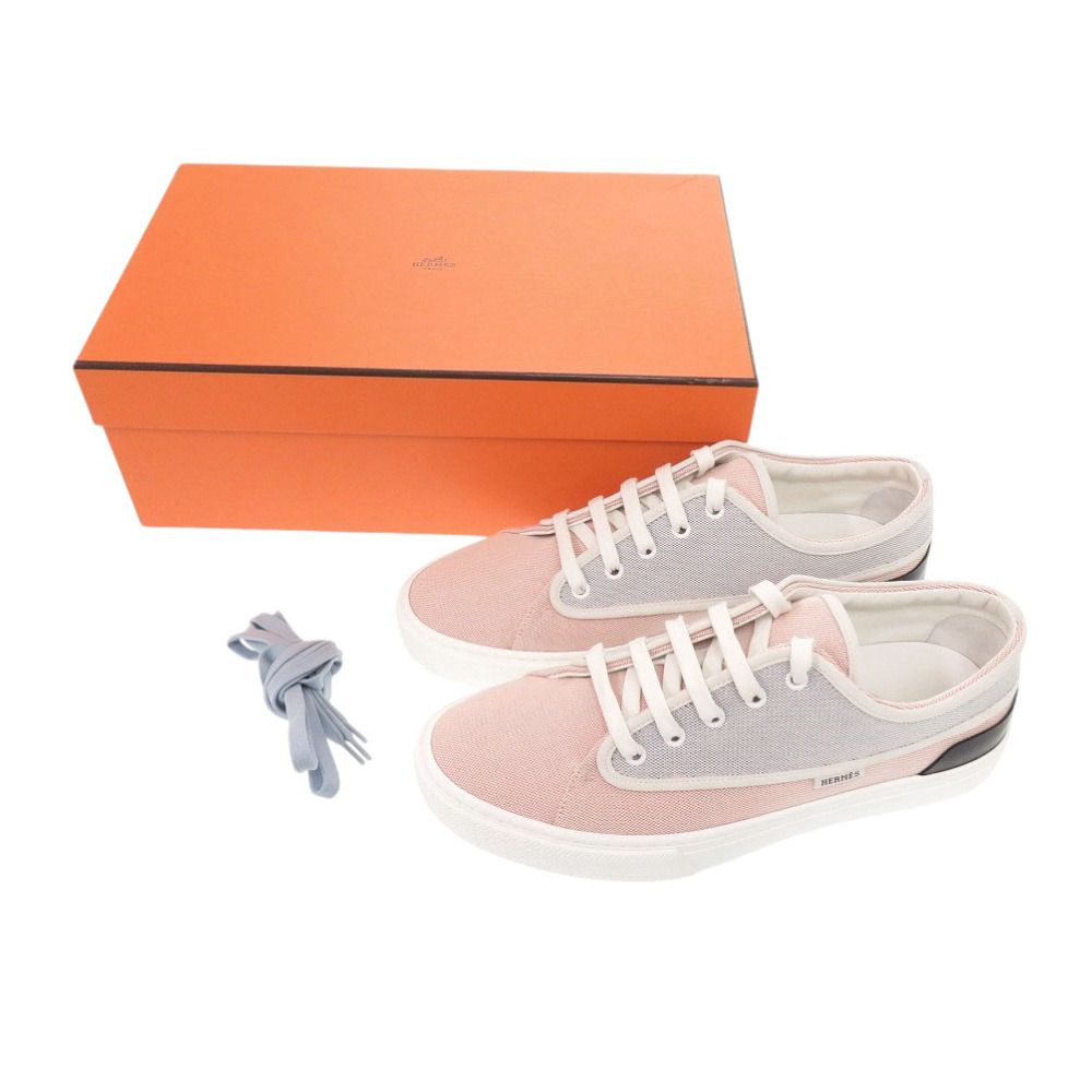 未使用 エルメス Envy エンヴィ サイズ42.5 キャンバス ピンク ブルー