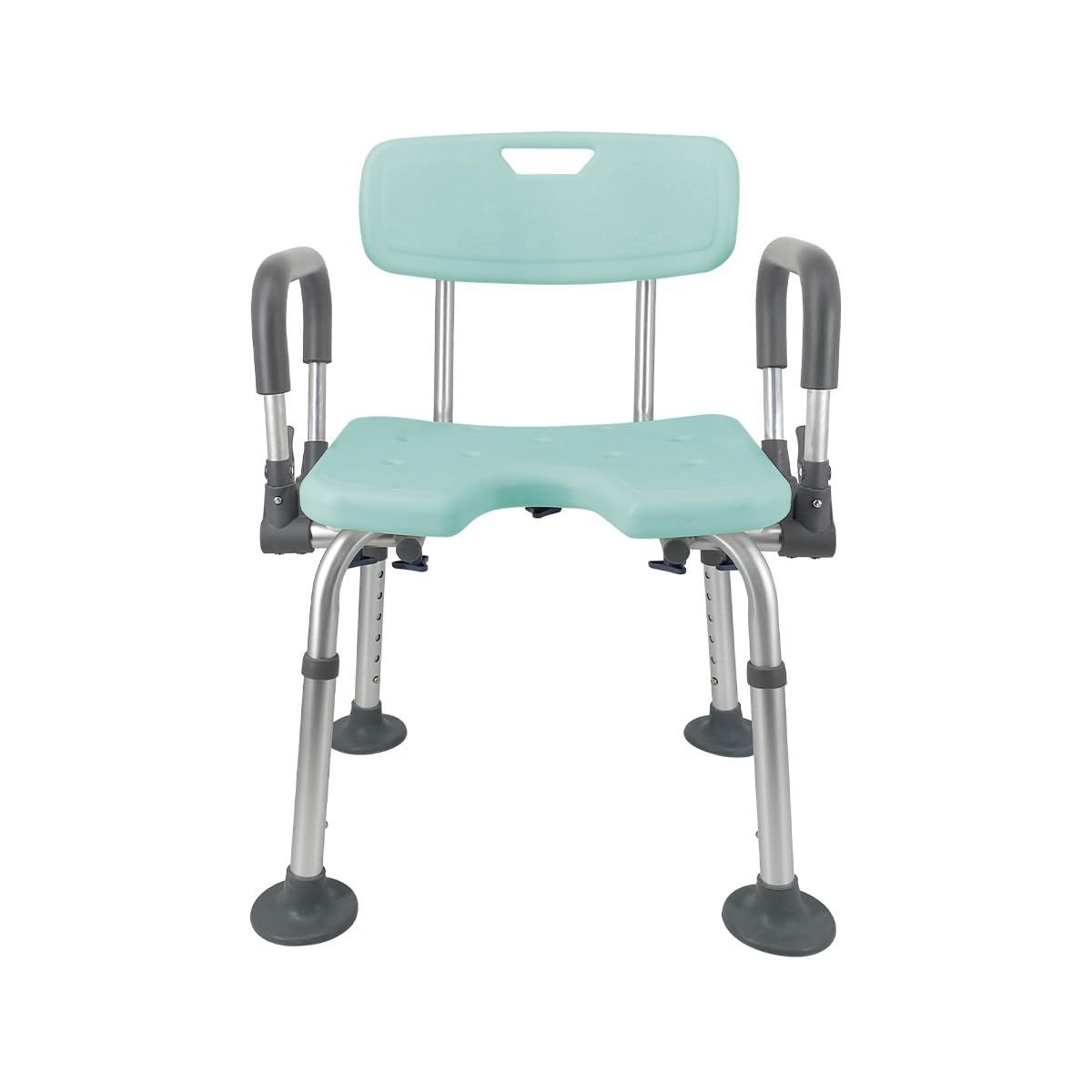日本語説明書付 お風呂用品 介護用品 お風呂イス シャワーチェア ワイドゴム脚 タイプAブルー 跳ね上げ式手すり 日本入浴イスSG基準にクリア 高さ6段階調節 工具不要 最高耐荷重140KG 肘掛け付き 背もたれ 介護用お風呂椅子 RAKU