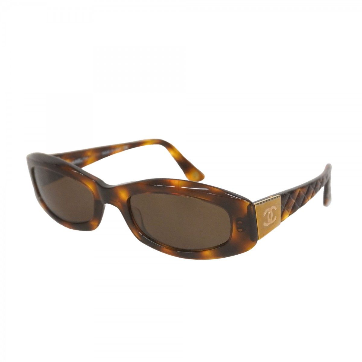 5mc3033 シャネル サングラス 5014 プラスチック ブラウン ゴールド金具 レディース