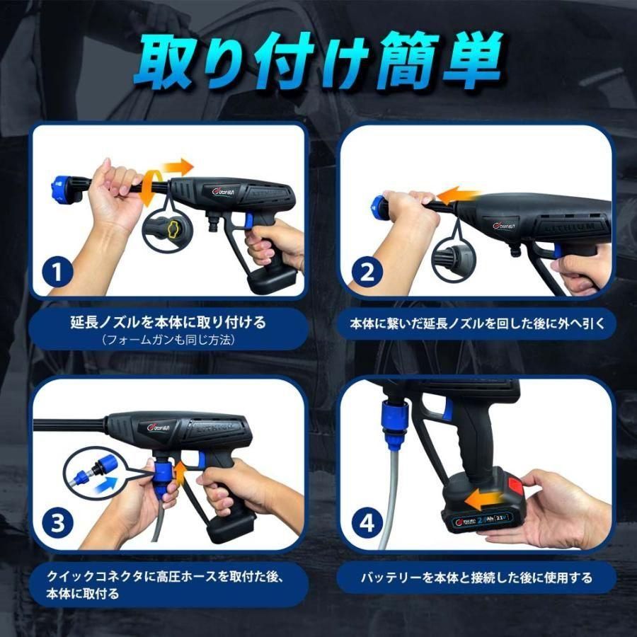 高圧洗浄機 コードレス 充電式 マキタバッテリー対応 8Mpa 大