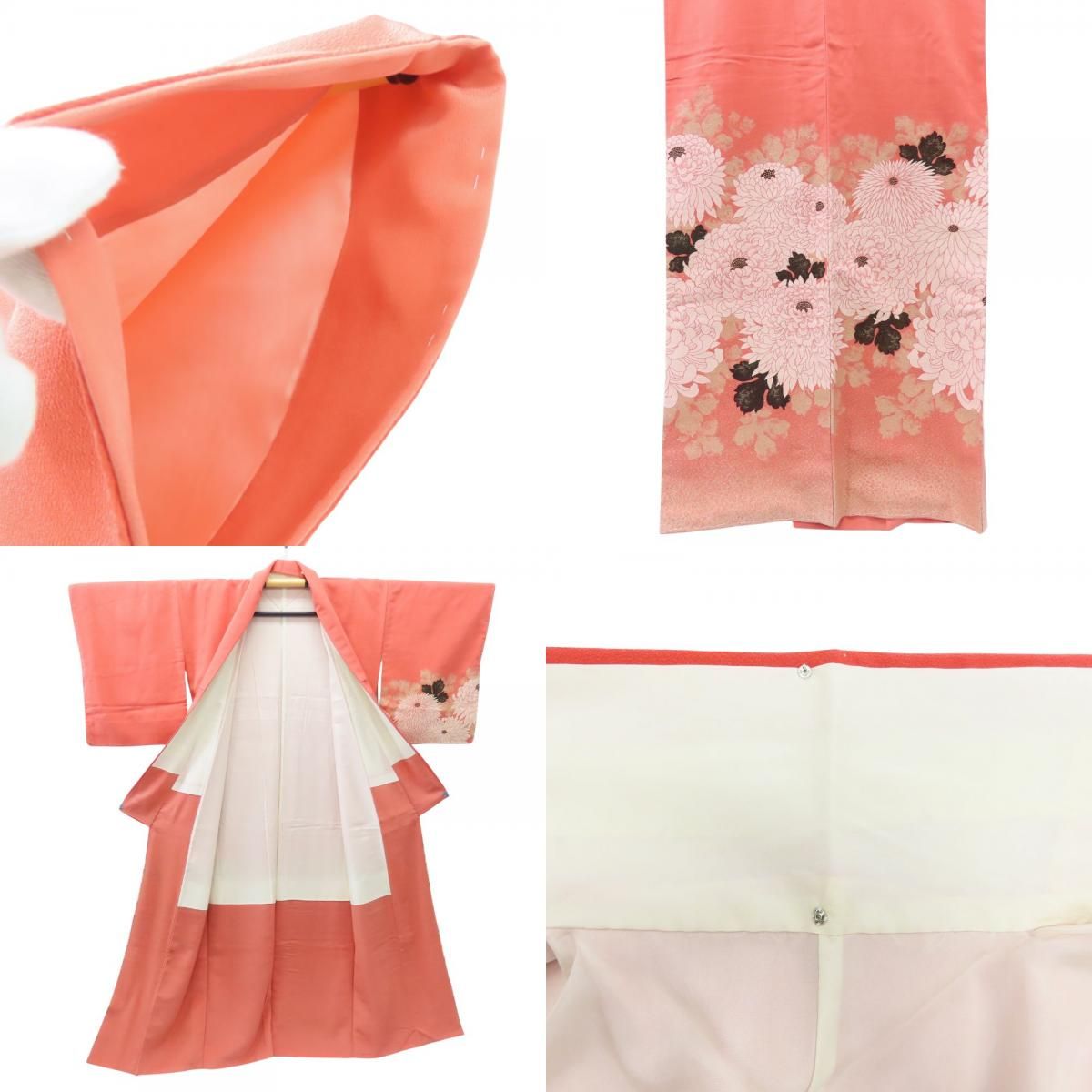 【中古】 訪問着・付下 正絹(金銀糸除く) ホワイト系 草花柄 フォーマル 和装 呉服 和服 きもの レディース 女性 中古】 訪問着・付下 正絹(金銀糸除く) ホワイト系 草花柄 フォーマル