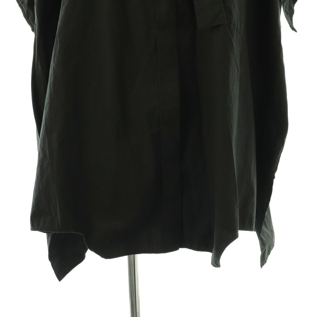 エンフォルド　ROLL-UP SLEEVES シャツ ブラック　25SSブラウス エンフォルド ENFOLD 25SS ROLL-UP SLEEVES SHIRT シャツ 半袖