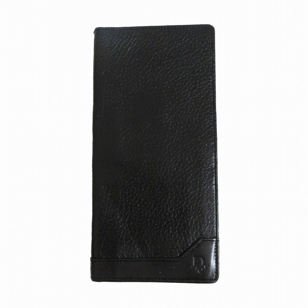 新品未使用クリスチャンルディオール 折り長財布 シボ革 ロゴ金具 ブラック Christian Dior クリスチャンディオール ロゴ シボ革 シュリンク