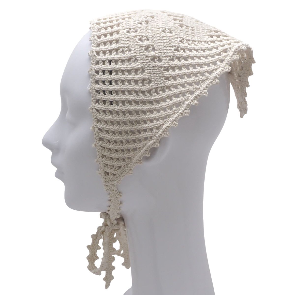 MIUMIU ミュウミュウ バブーシュカ ヘア 三角巾 アパレル ファッション小物 コットン アイボリー ベージュ レディース 40802155492 アラモード