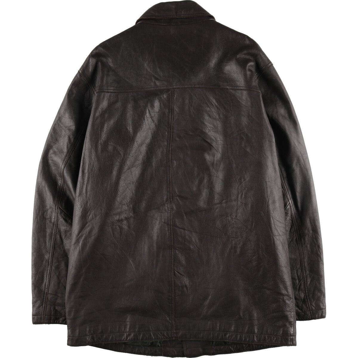 古着 エディーバウアー Eddie Bauer レザーカーコート メンズXL相当  