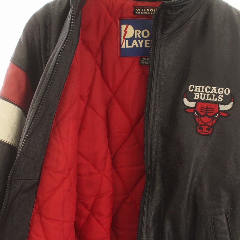 シカゴブルズ　革ジャン　PRO PLAYER プロプレイヤー PRO PLAYER 90s ヴィンテージ NBA CHICAGO BULLS