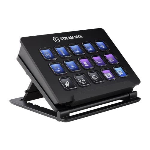Elgato Stream Deck【15キー配列】ライブコンテンツ作成用のコントローラー 配信者向けデバイス OBS/Streamlabs/Twitch/YouTube連携(調節可能なスタンド付き)Windows 10/macOS(10.(中古品)