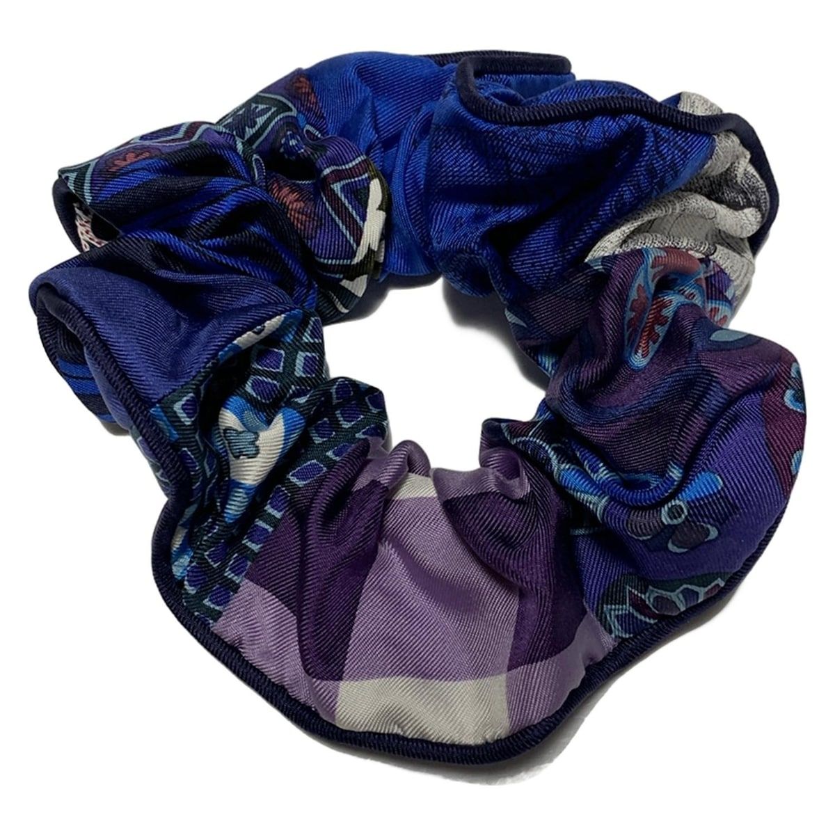 HERMES エルメス シュシュ - シルク ブルー×パープル×マルチ