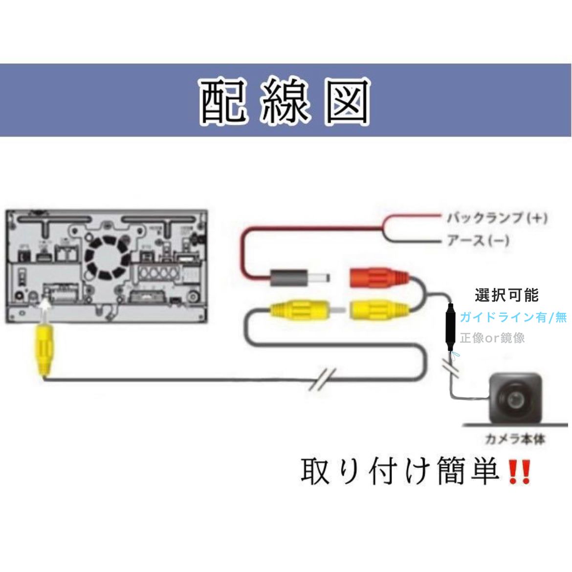 panasonic ストラーダナビ対応 CN-R300D/ CN-R300WD / CN-R500D / CN-R500D1 高画質バックカメラリア カメラ - メルカリ