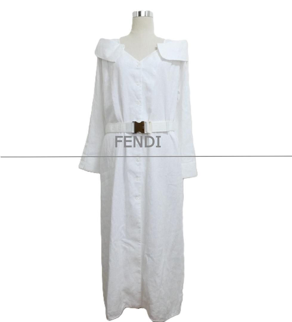 美品 FENDI フェンディ サイズ40 リネンシャツドレス ワンピース