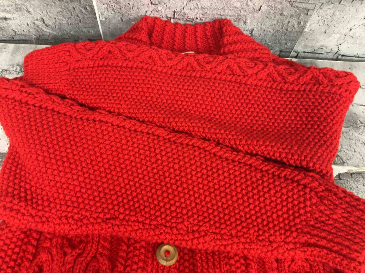 INVERALLAN ウールカーディガン レッド INVERALLAN インバーアラン ハンドニット カーディガン ウール レッド