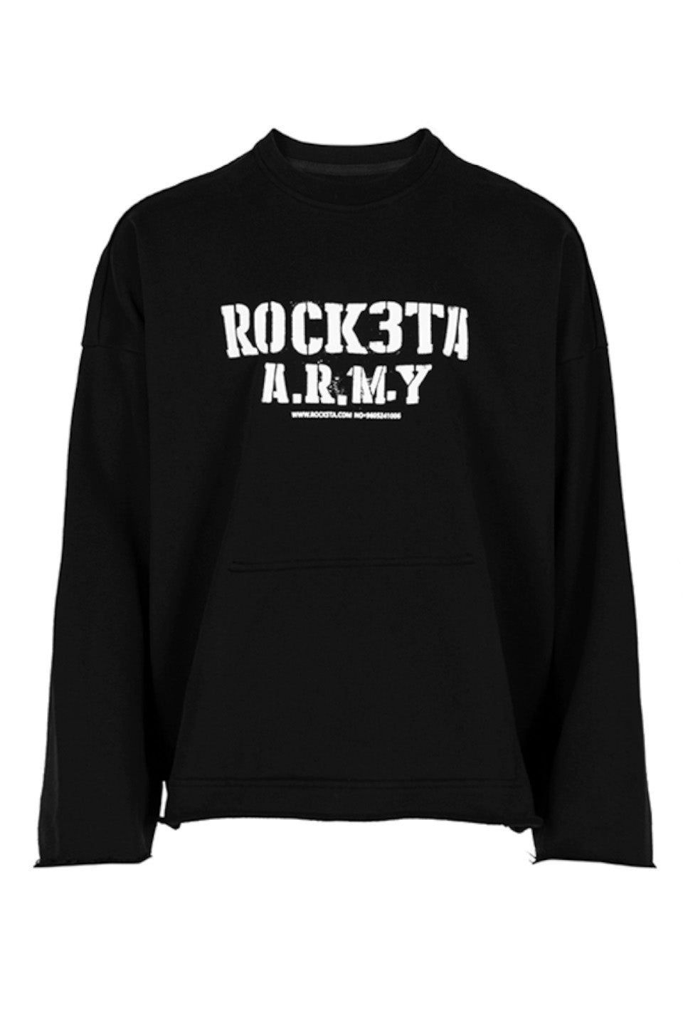 【ROCKSTA Reversible ARMY Crew Neck Sweat】リバーシブル アーミー クルーネックスウェット