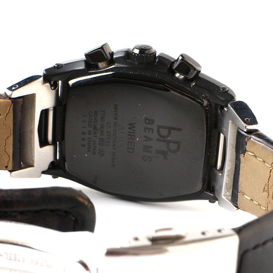 美品☆ bPr BEAMS × WIRED 別注 クォーツ クロノグラフ 黒×黒 美品☆ bPr BEAMS × WIRED 別注 クォーツ クロノグラフ 黒×黒