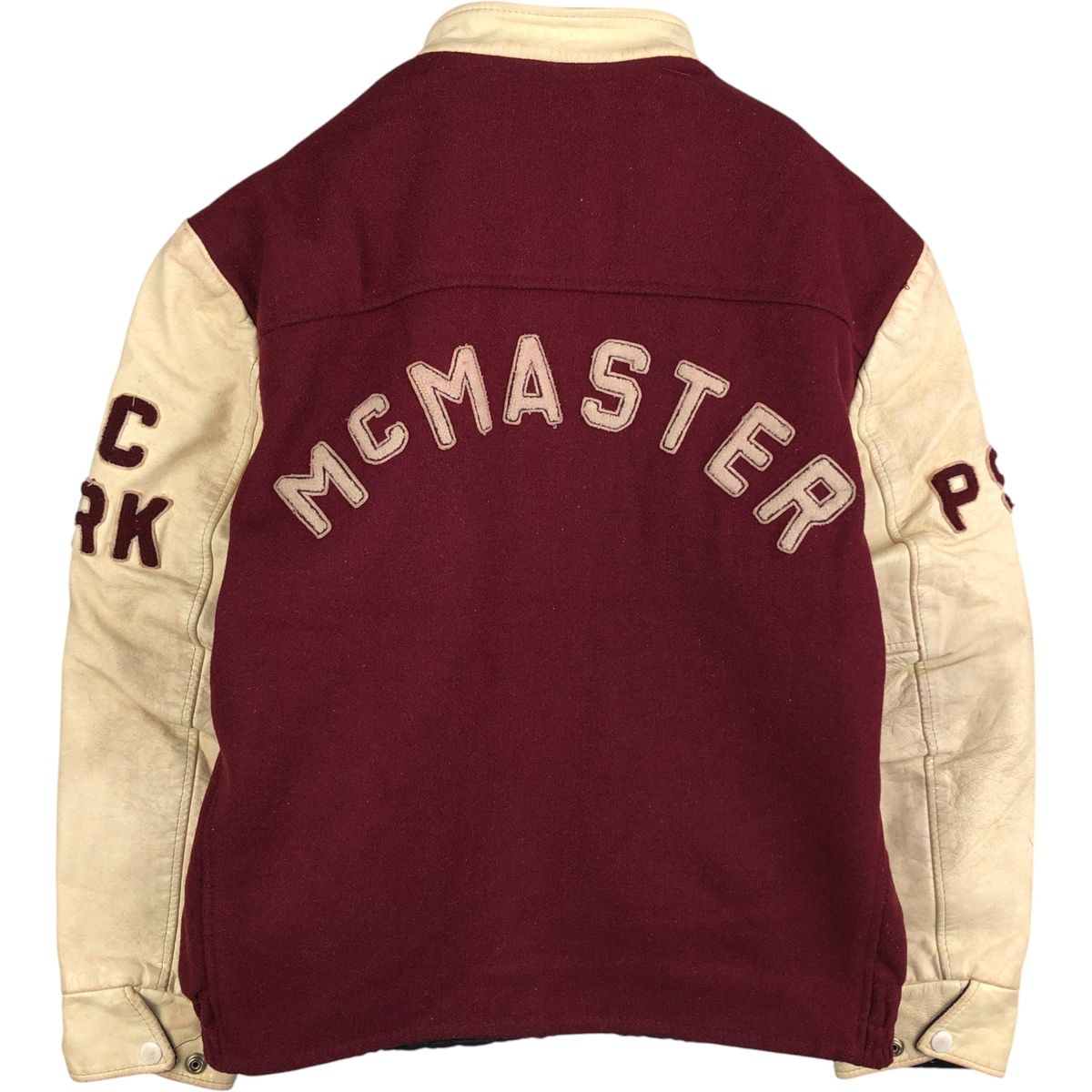 袖革ウールボタンスタジャン バーシティジャケット