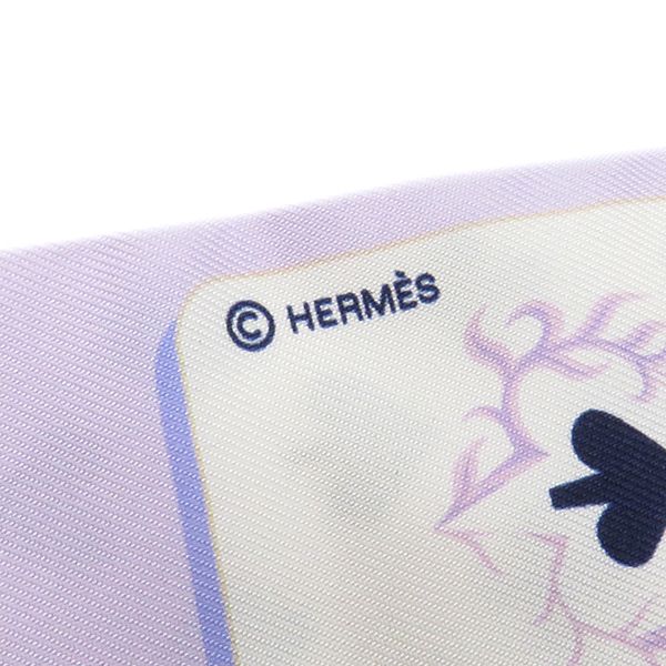 エルメス HERMES スカーフ ツイリー シルク パープル×ブルー×ホワイト 【Jeu de Cartes / ジュー ドゥ カルト】  【箱】【中古】 - メルカリ