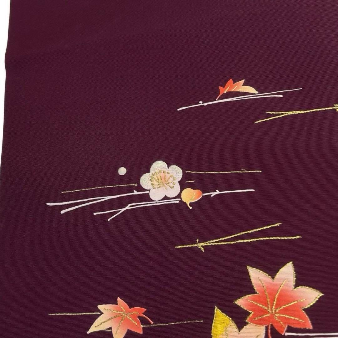 付け帯　作り帯　楓　松葉　金糸　刺繍　金彩　着物　071a d 付け帯 作り帯 楓 松葉 金糸 刺繍 金彩 着物 071a dの通販 by