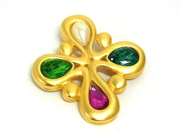 ♥ GIVENCHY ジバンシィ ビジュー ピンブローチ アクセサリー レディース ゴールド系×マルチカラー BQ1687