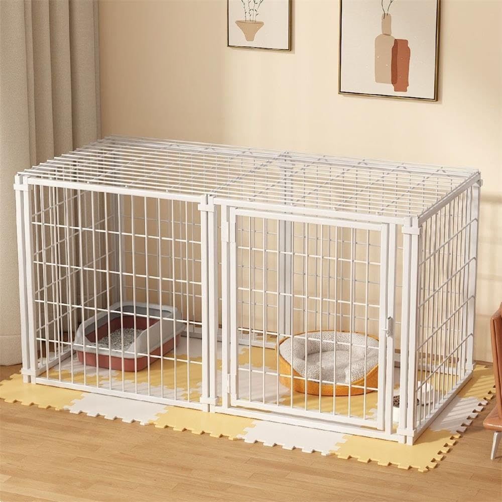 商品 高さ60cm 接続式 6枚 セットドア付 簡単組み立て 小型犬 ケージ 工具不要 自立 ダブルロック 柵 置くだけ ペットケージ 屋外 室内 犬用 DIY 広げる ドア付き サークルケージ レイアウト自由 ペットフェンス 犬 120×60cm ペッ