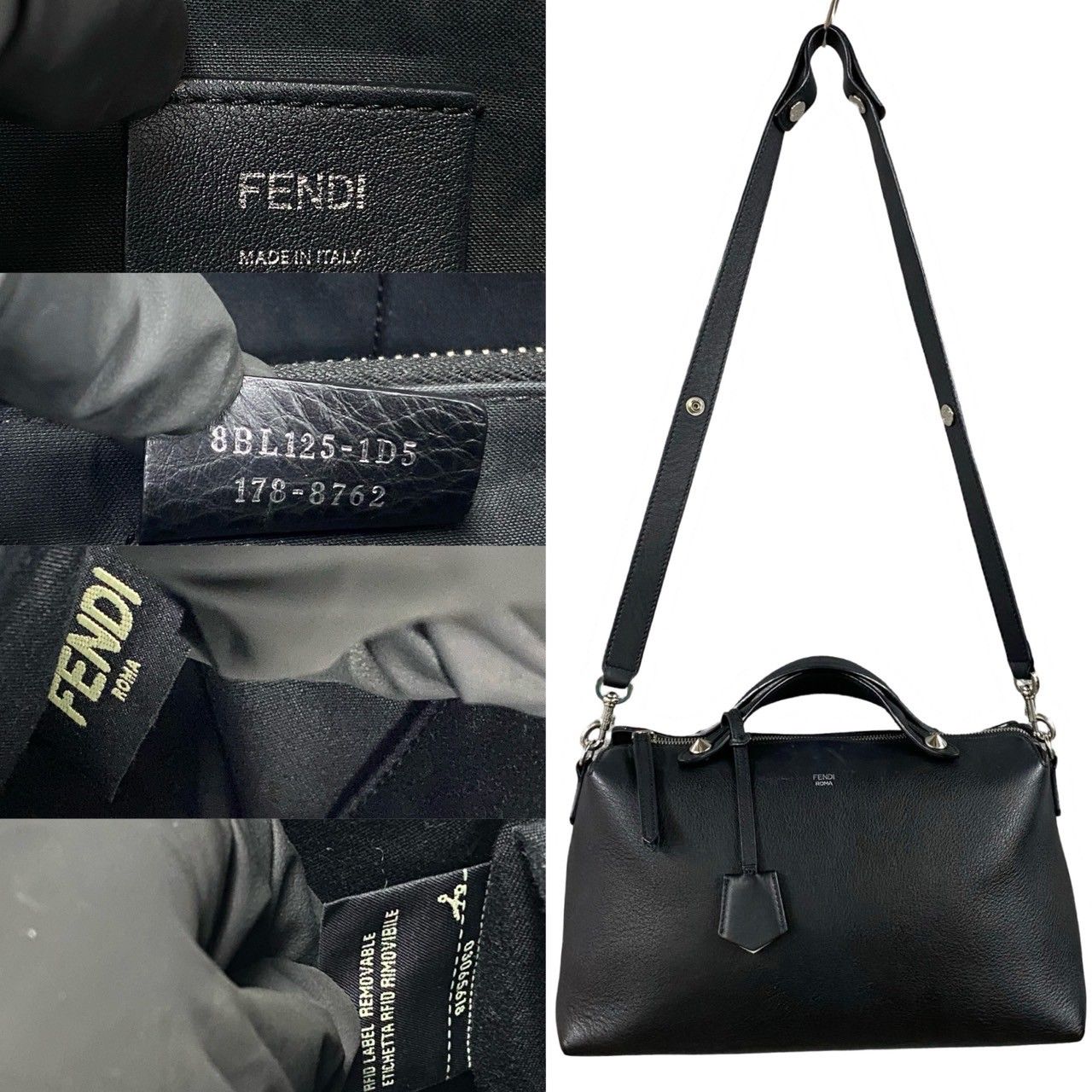 極 美品 FENDI フェンディ バイザウェイ ラージ ロゴ レザー 本革 2way