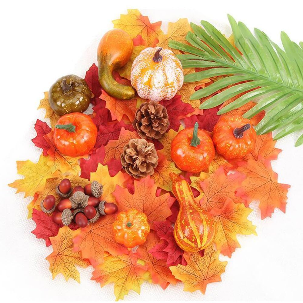 売切注意 感謝祭 ハロウィン クリスマス パーティー パーティー 置物セット 季節飾り 50PCS どんぐり 紅葉 3D立体 松ぼっくり 置物 コウモリ かぼちゃ ミニ 12個 ハロウィン飾り GOODCHI SKLAD-KIRPICHA_RU