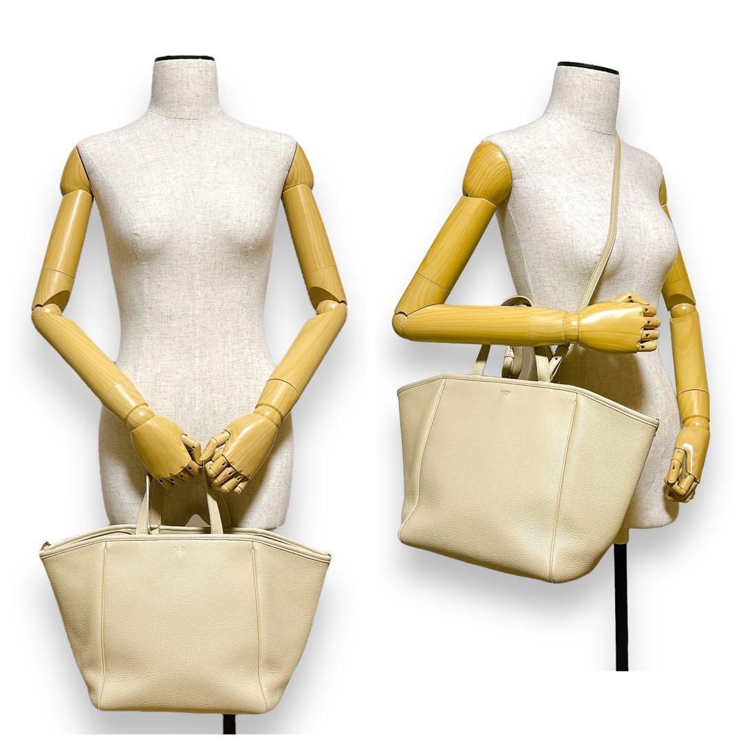 セリーヌ スモール フォールドカバ トート ショルダーバッグ レザー