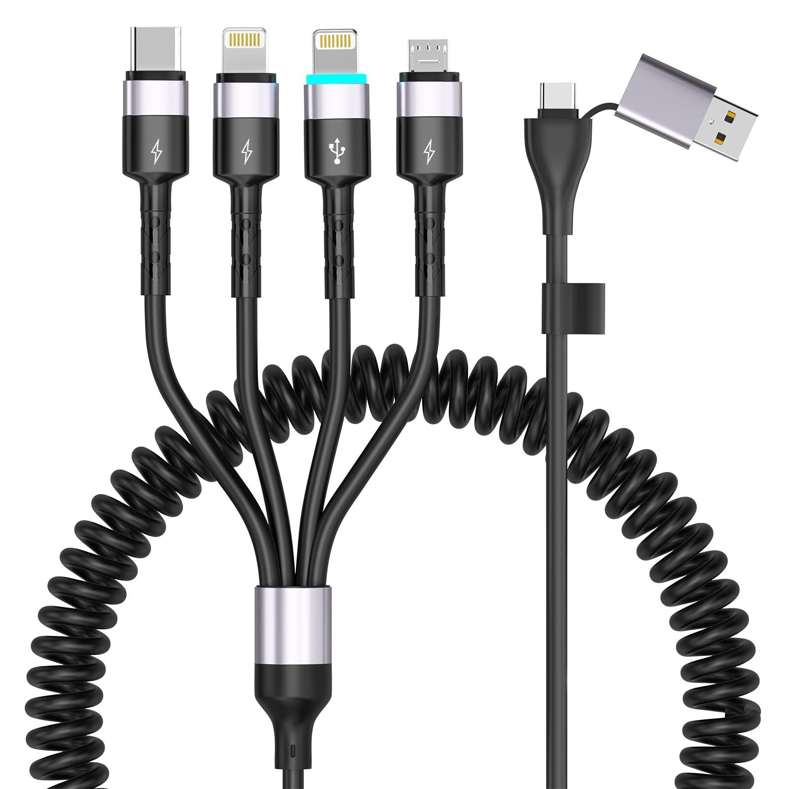 2本セット 4 in 1 巻き取り充電ケーブル USB TypeC ケーブル Amazon.co