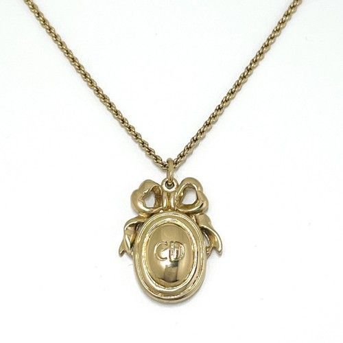 Christian Dior ネックレス ロゴモチーフ メッキ ゴールド【中古