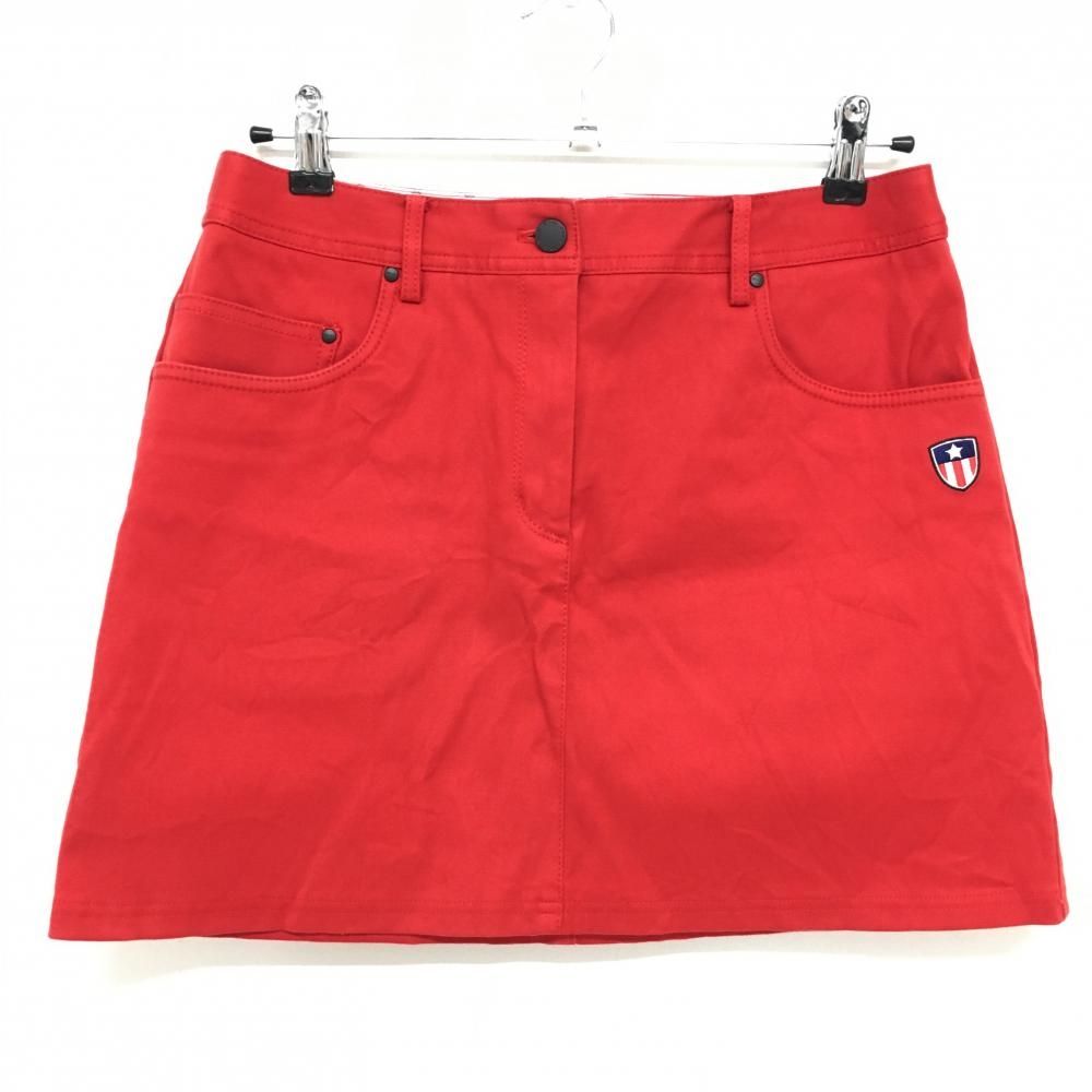 超美品】ピン スカート レッド シンプル ストレッチ レディース LL