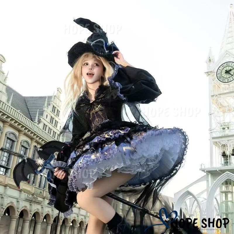 ロリータ マント コスチューム メイド服 ゴスロリ ロリータワンピース 華やか メイド 豪華 レディース 姫袖 姫ロリ 甘ロリ ゴシック ゴスロ