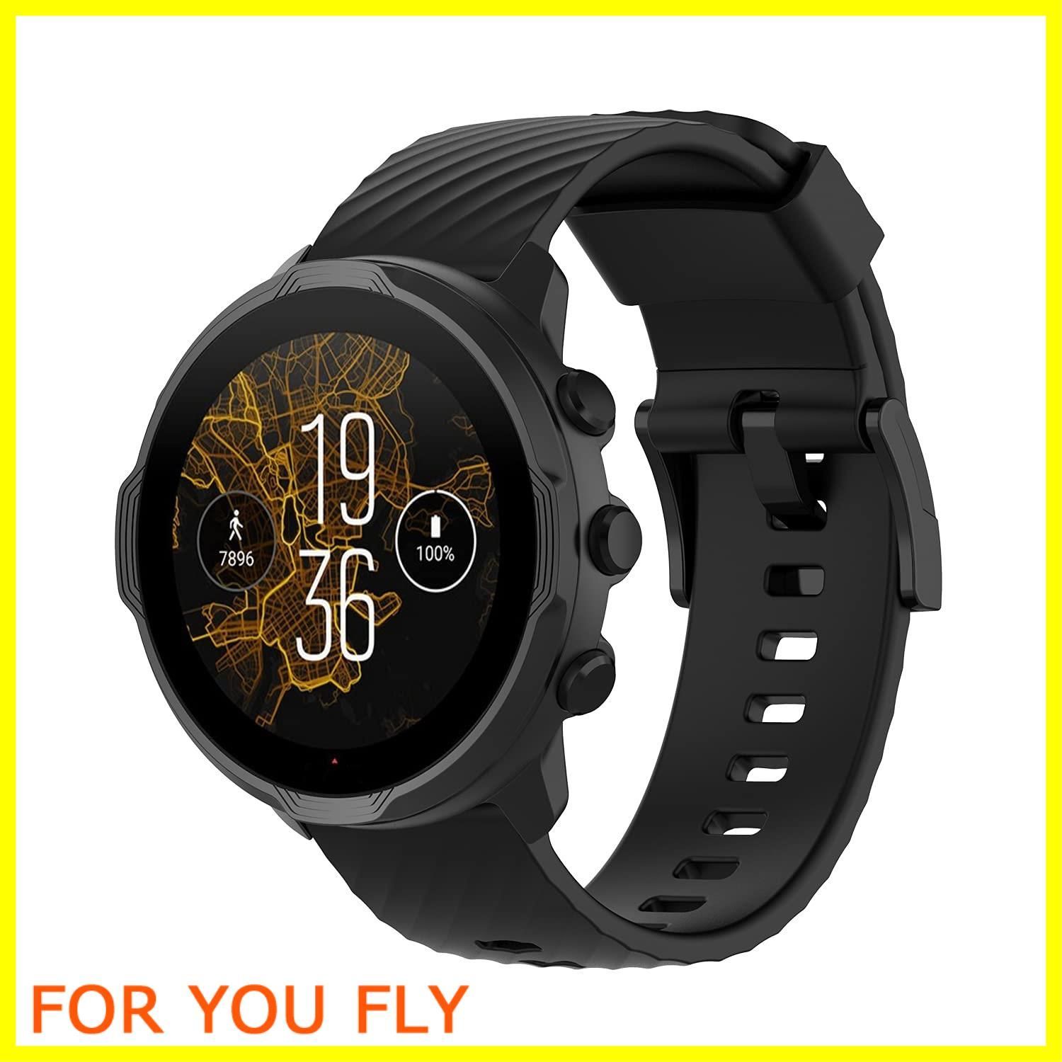 AWADUO Cinturino di ricambio in silicone per Suunto Spartan Sport Wrist HR Baro e Suunto 9 Baro, morbido e resistente, Silicone