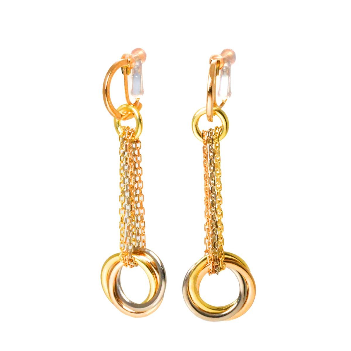 カルティエ Cartier トリニティ イヤリング K18 YG PG WG 750