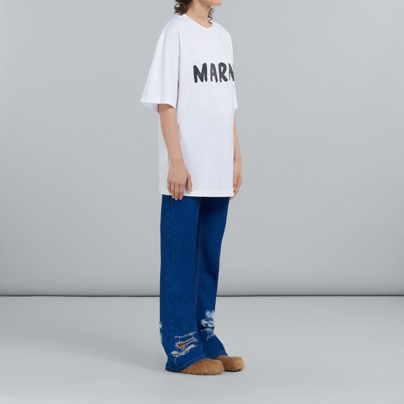 【MARNI x CARHARTT WIP】Tシャツ＜オーガニックコットン＞ ホワイト マルニパッチ オーガニックコットン Tシャツ | Marni