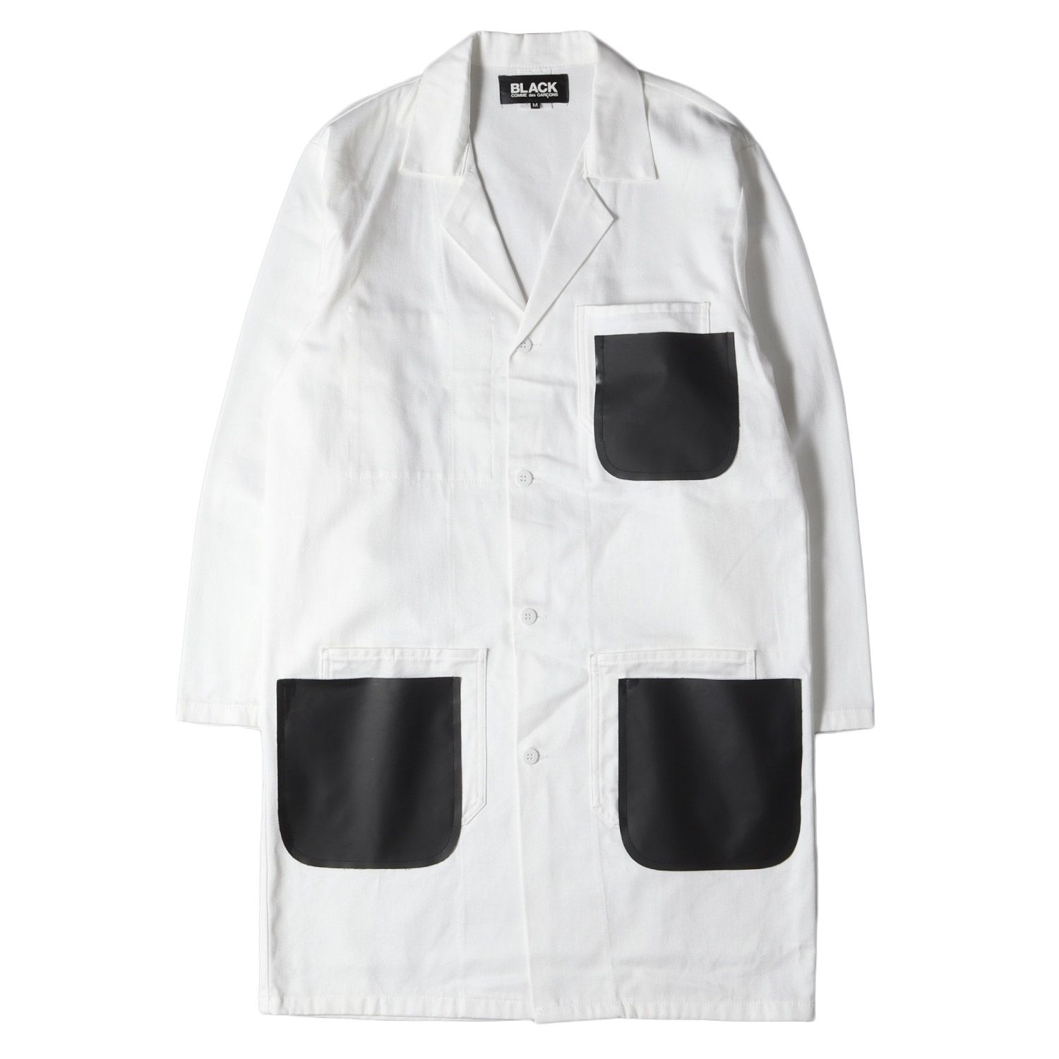 BLACK COMME des GARCONS ブラック コムデギャルソン コート サイズ:M 22SS リビルド EVA樹脂ポケット コットン  ツイル エンジニアコート 1I-C004 再構築 リメイク ホワイト 白 アウター ジャケット 上着【メンズ】