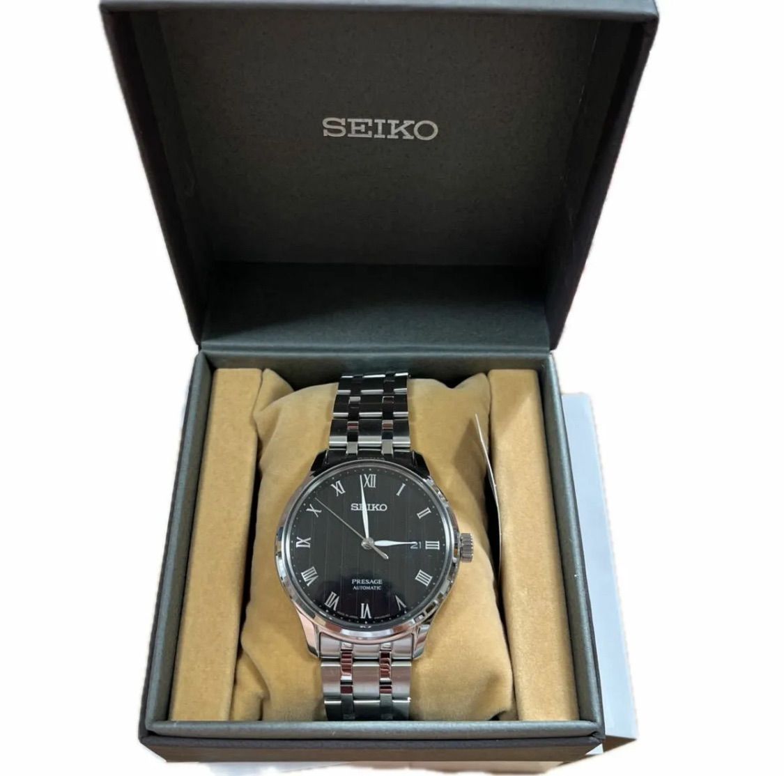 未使用展示品】SEIKO PRESAGE プレサージュ Basic Line 日本庭園 砂紋デザイン SARY099 （ブラック/メタルバンド） -  メルカリ