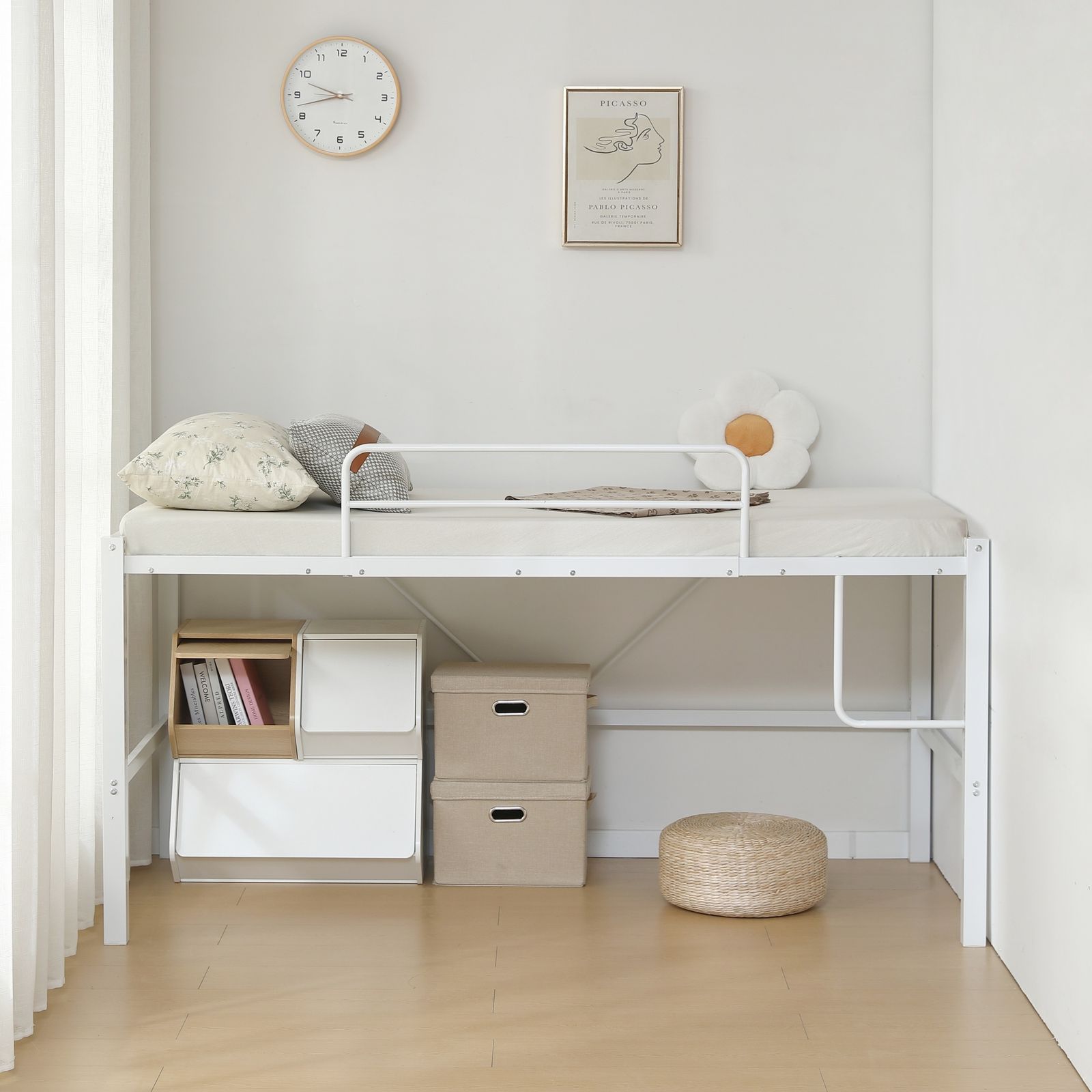 10/9再入荷予定」 【高さ90cm】ロフトベッド パイプベッド シングル